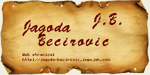 Jagoda Bećirović vizit kartica